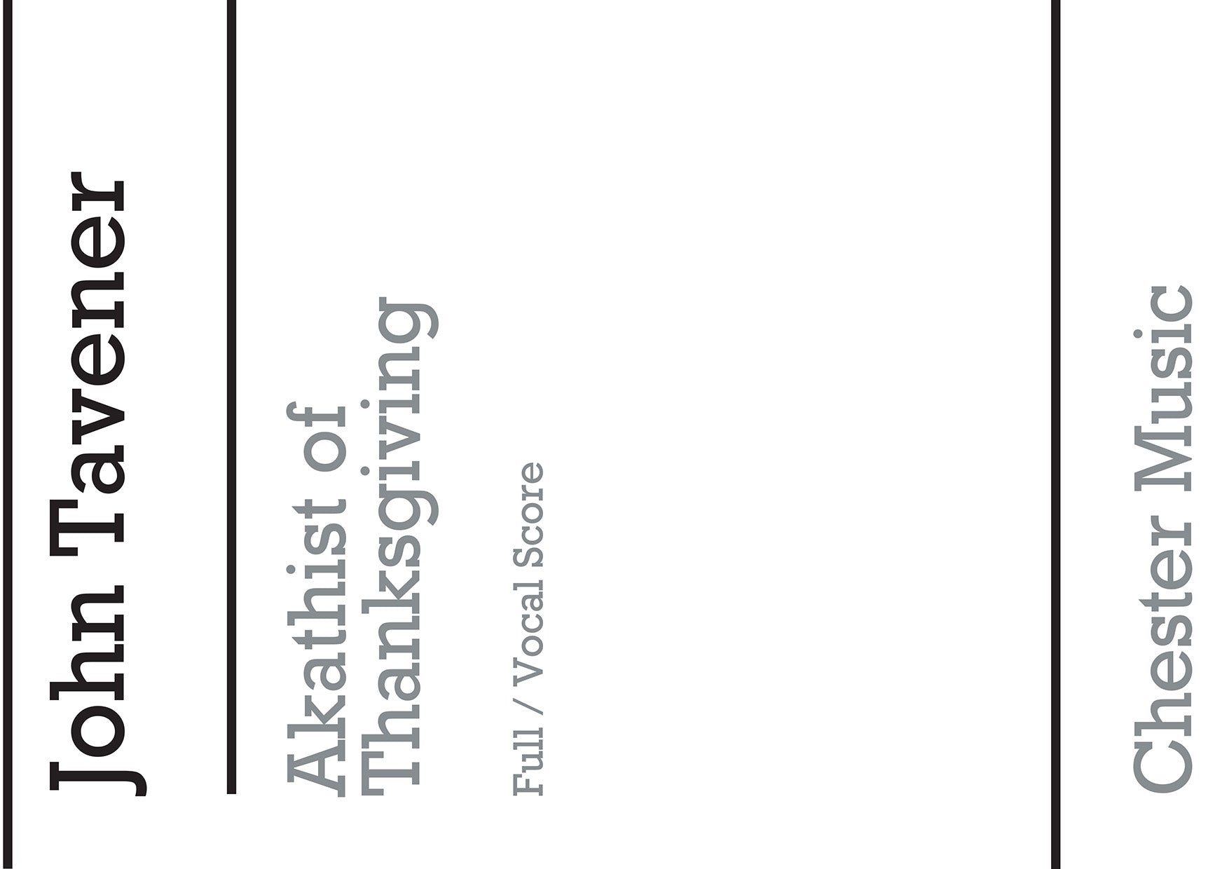 Akathist Of Thanksgiving de John Tavener, Livre pour sATBARB