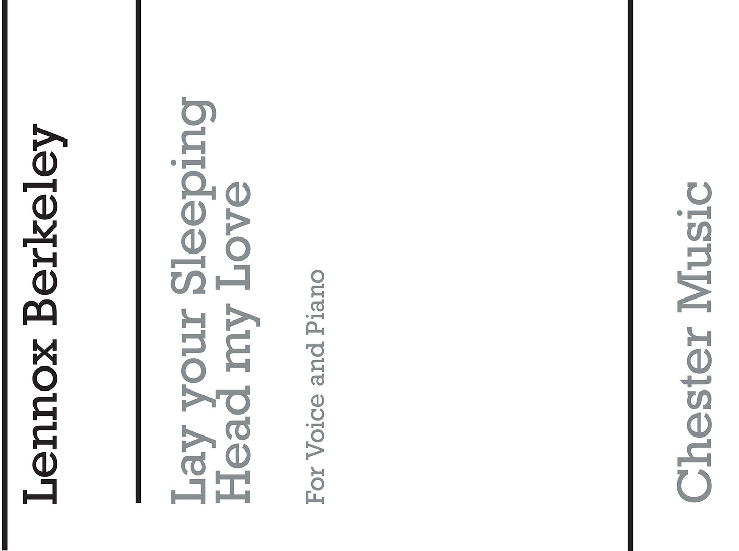 Lay Your Sleeping Head My Love de Lennox Berkeley, Livre pour voix aiguë et Piano