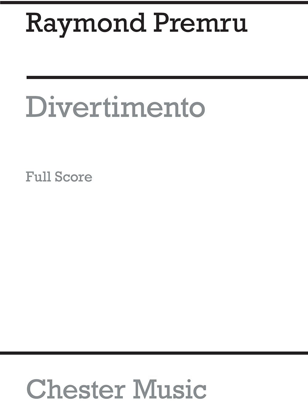 Divertimento 10 Parts (9 Movements) de Raymond Premru, Partition pour orchestre et Ensemble de chambre