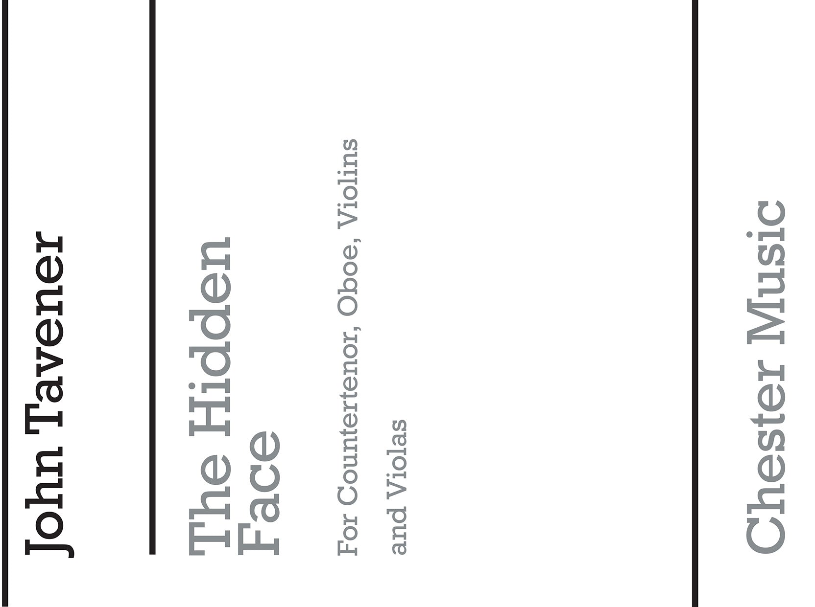 The Hidden Face de John Tavener, Livre pour contre-ténor et Hautbois et Violon et Alto