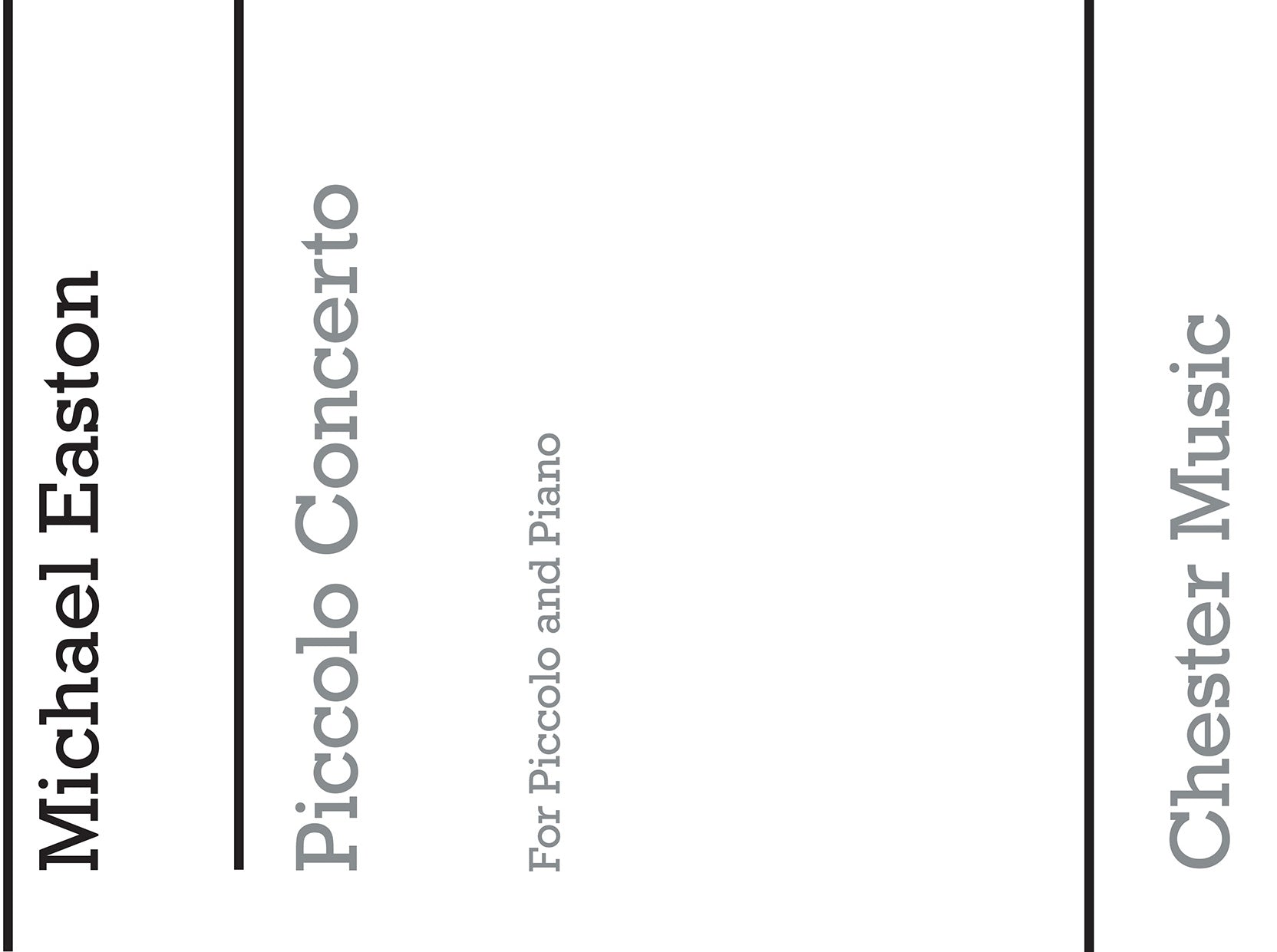 Piccolo Concerto de Michael Easton, Livre pour piccolo and Piano