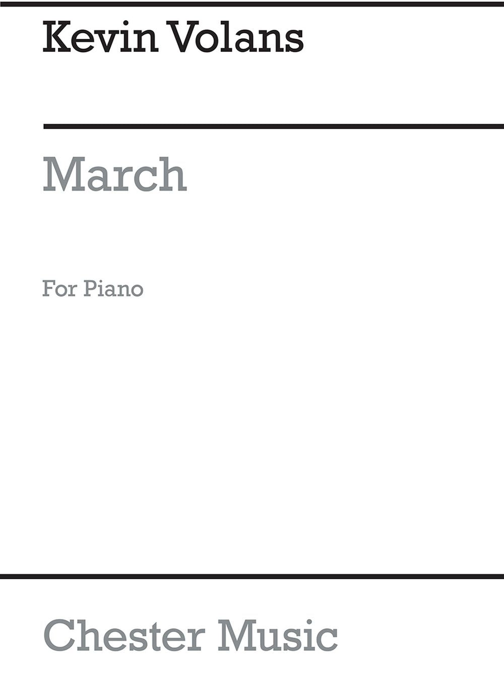 March for Piano de Kevin Volans, Livre pour piano