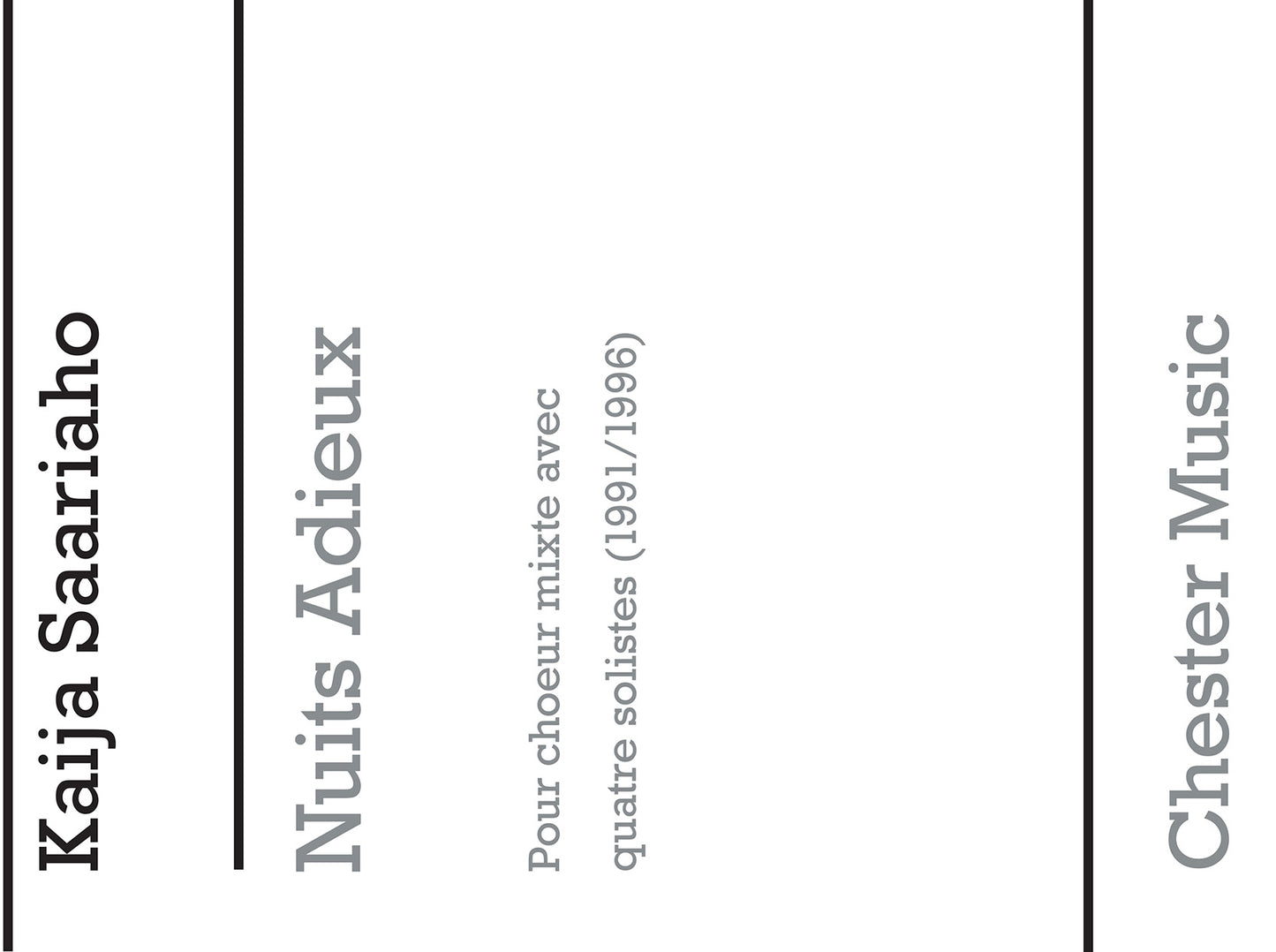 Nuits Adieux (SATB) de Kaija Saariaho, Partition chorale pour sATB