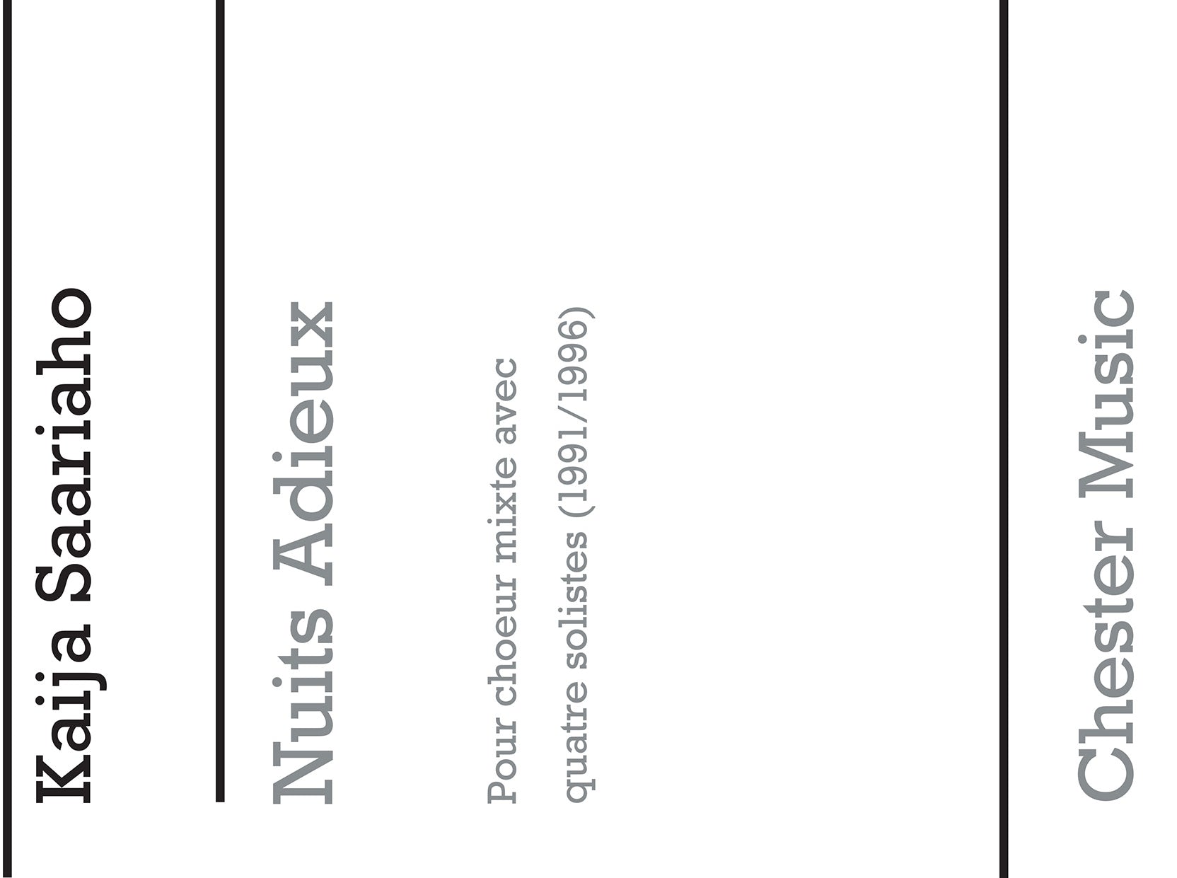 Nuits Adieux (SATB) de Kaija Saariaho, Partition chorale pour sATB