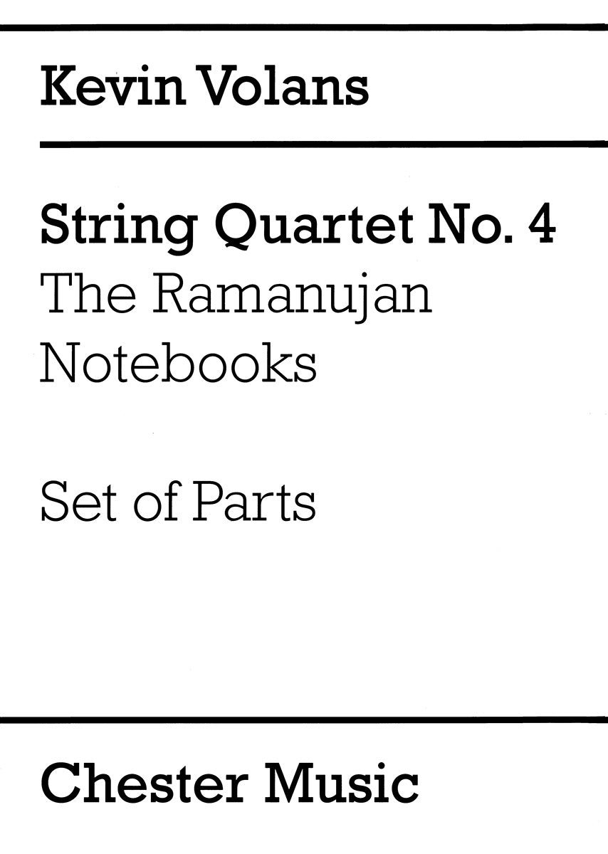 String Quartet No. 4 'The Ramanujan Notebooks' de Kevin Volans, Livre pour quatuor à cordes