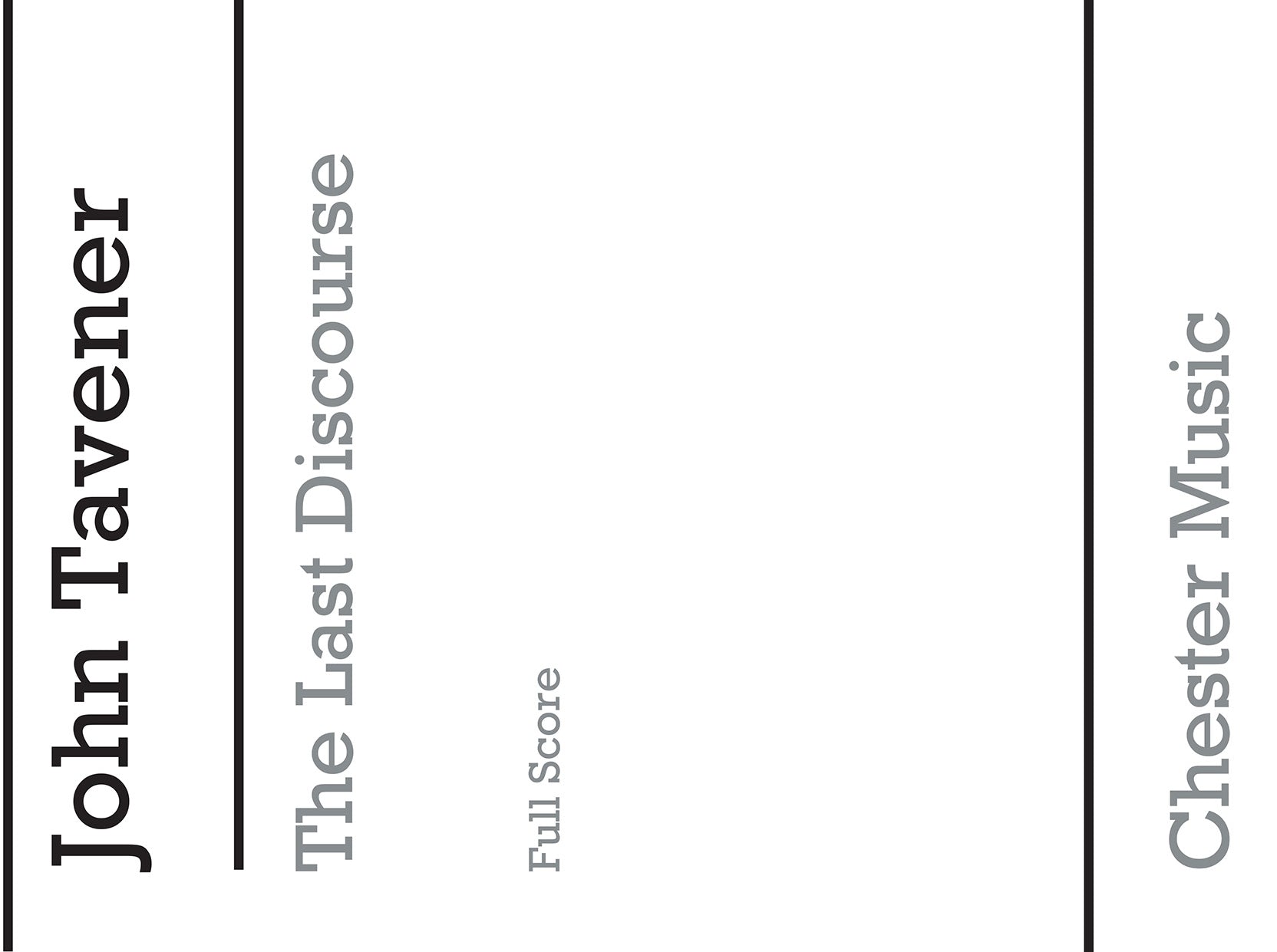 The Last Discourse de John Tavener, Partition chorale pour sATB et String Bass