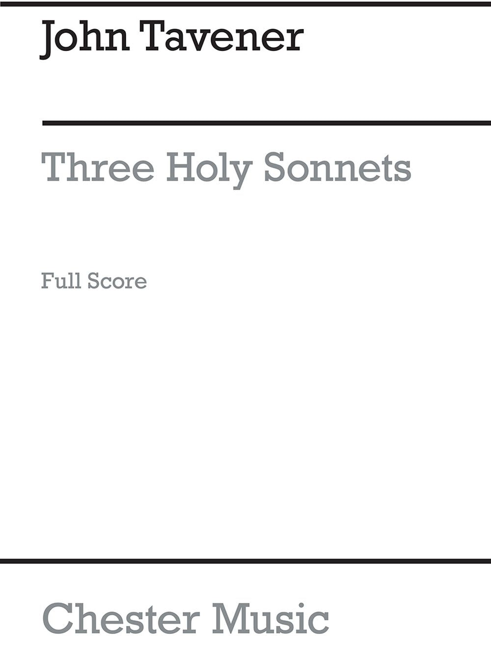 Three Holy Sonnets de John Tavener, Partition pour voix de baryton et Cor et Trombone et Percussion et Cordes