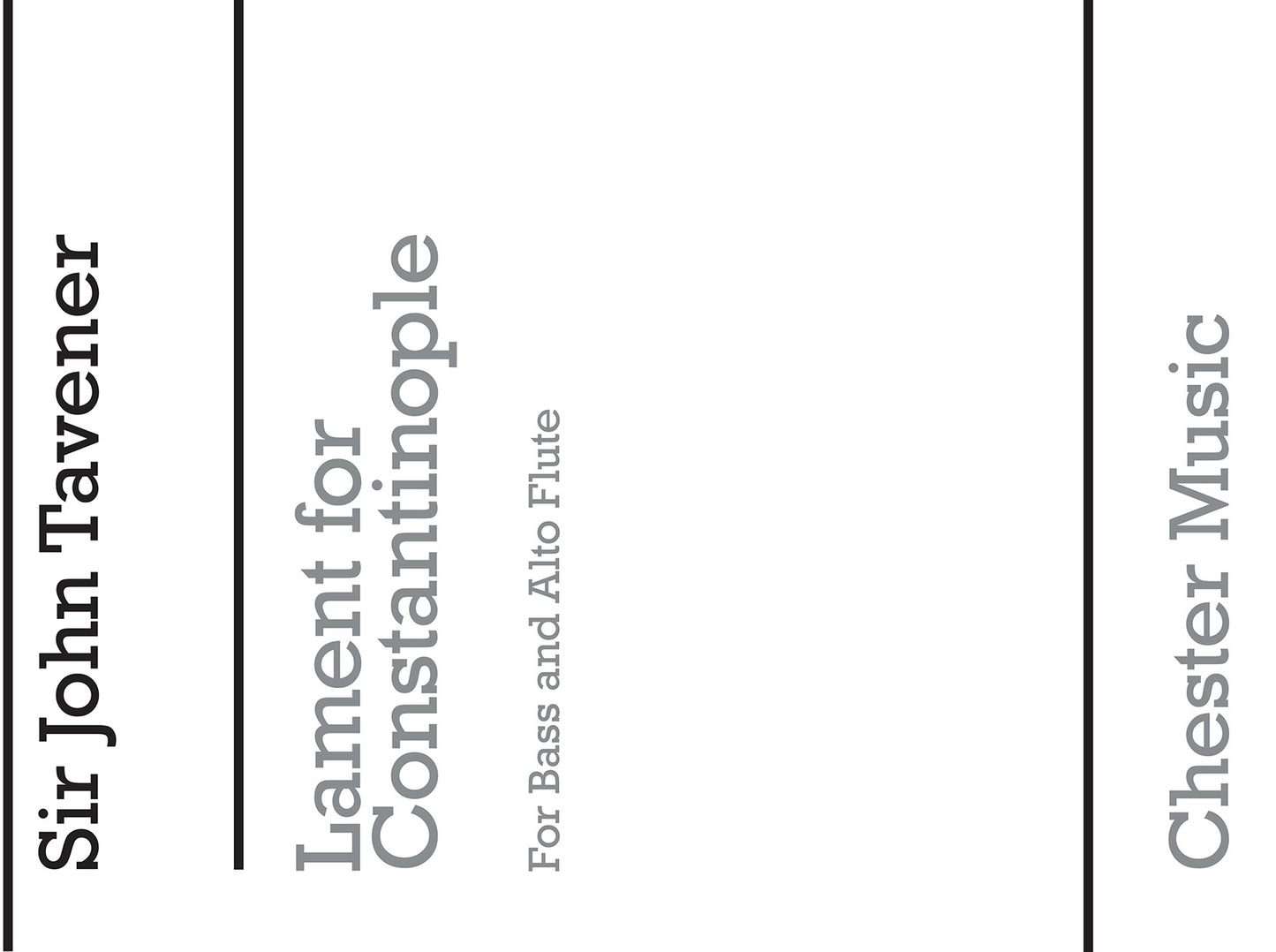Lament For Constantinople de John Tavener, Livre pour flûte alto et Voix de baryton