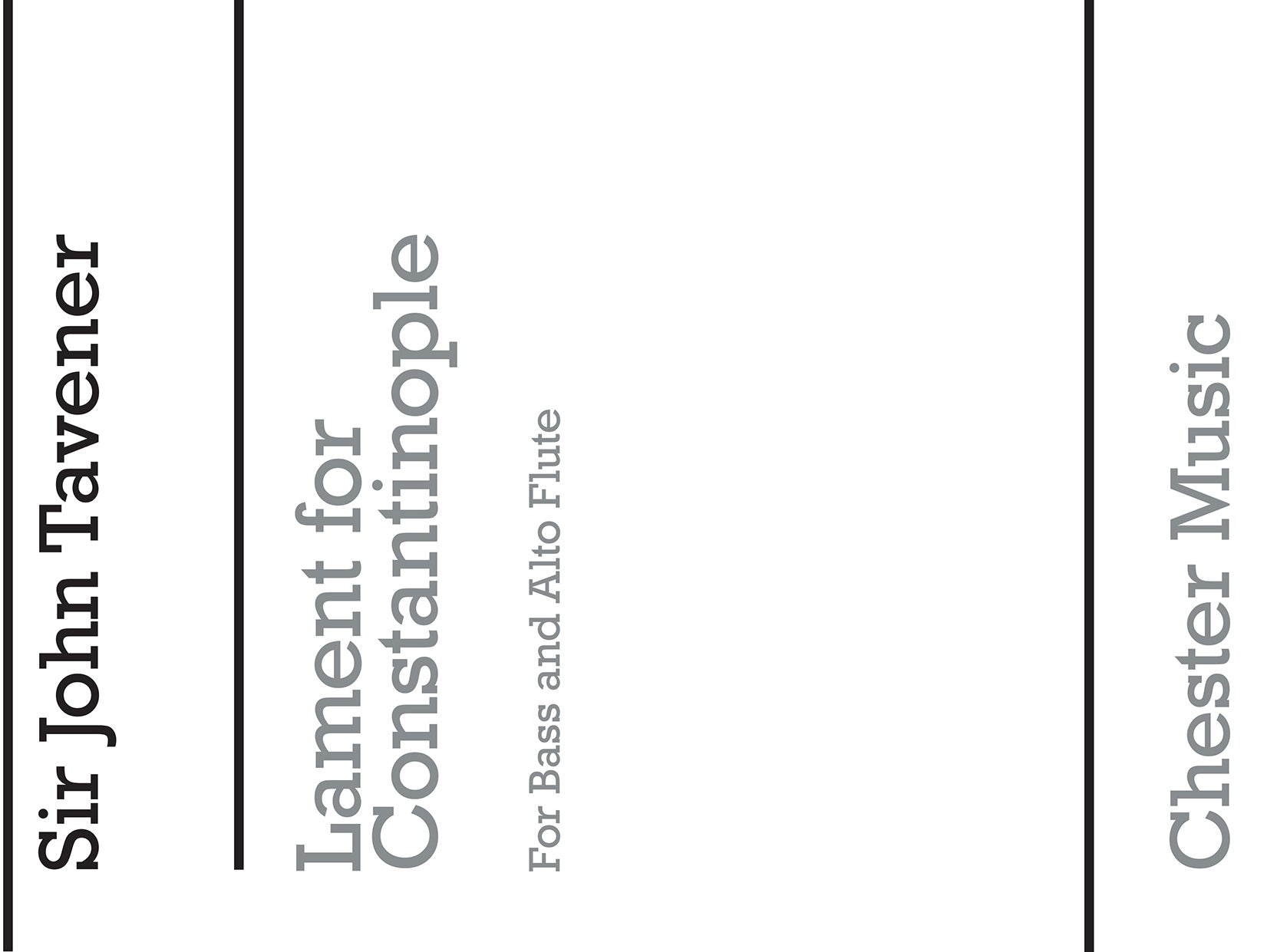 Lament For Constantinople de John Tavener, Livre pour flûte alto et Voix de baryton