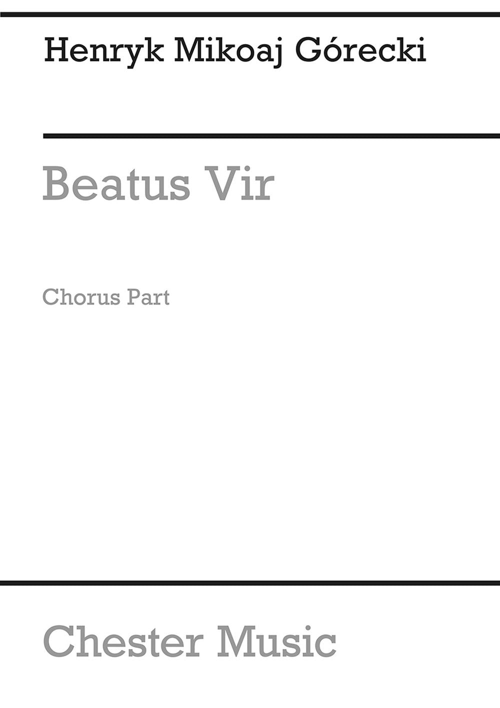 Beatus Vir (Chorus Part) de Henryk Mikolaj Górecki, Partition chorale pour sATB