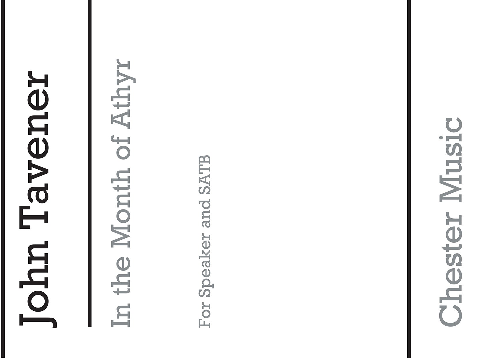 In The Month Of Athyr de John Tavener, Livre pour sATB