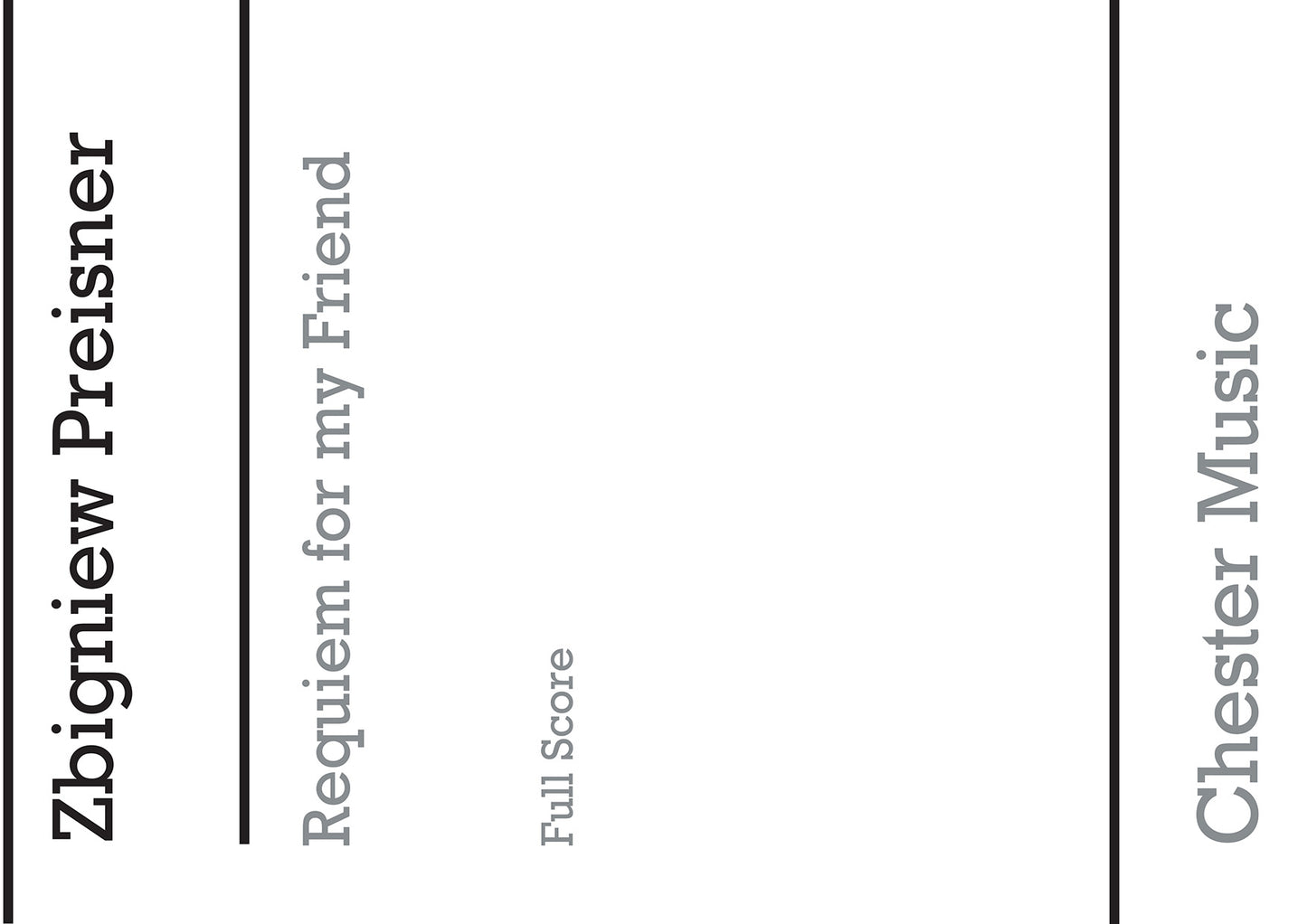 Requiem For My Friend (Full Score) de Zbigniew Preisner, Partition pour sATB et Orchestre