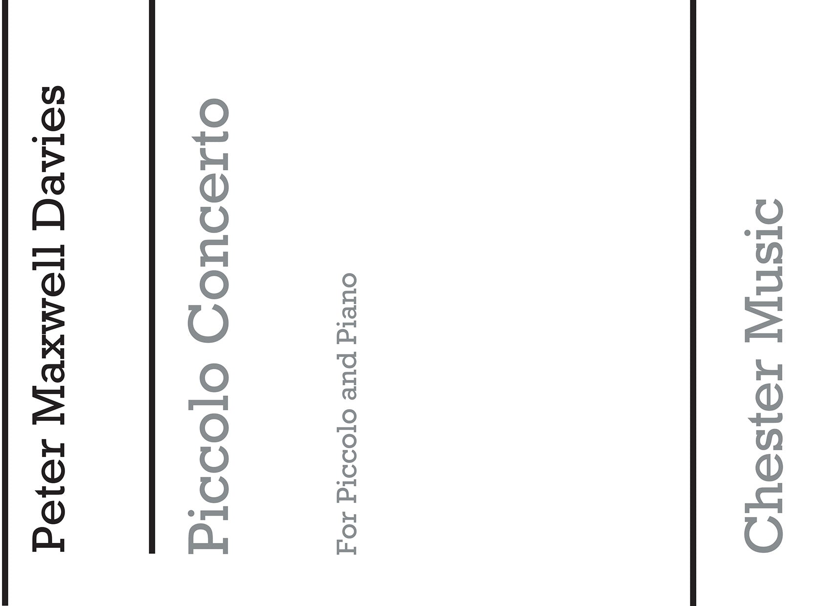 Piccolo Concerto de Peter Maxwell Davies, Livre pour piccolo and Piano