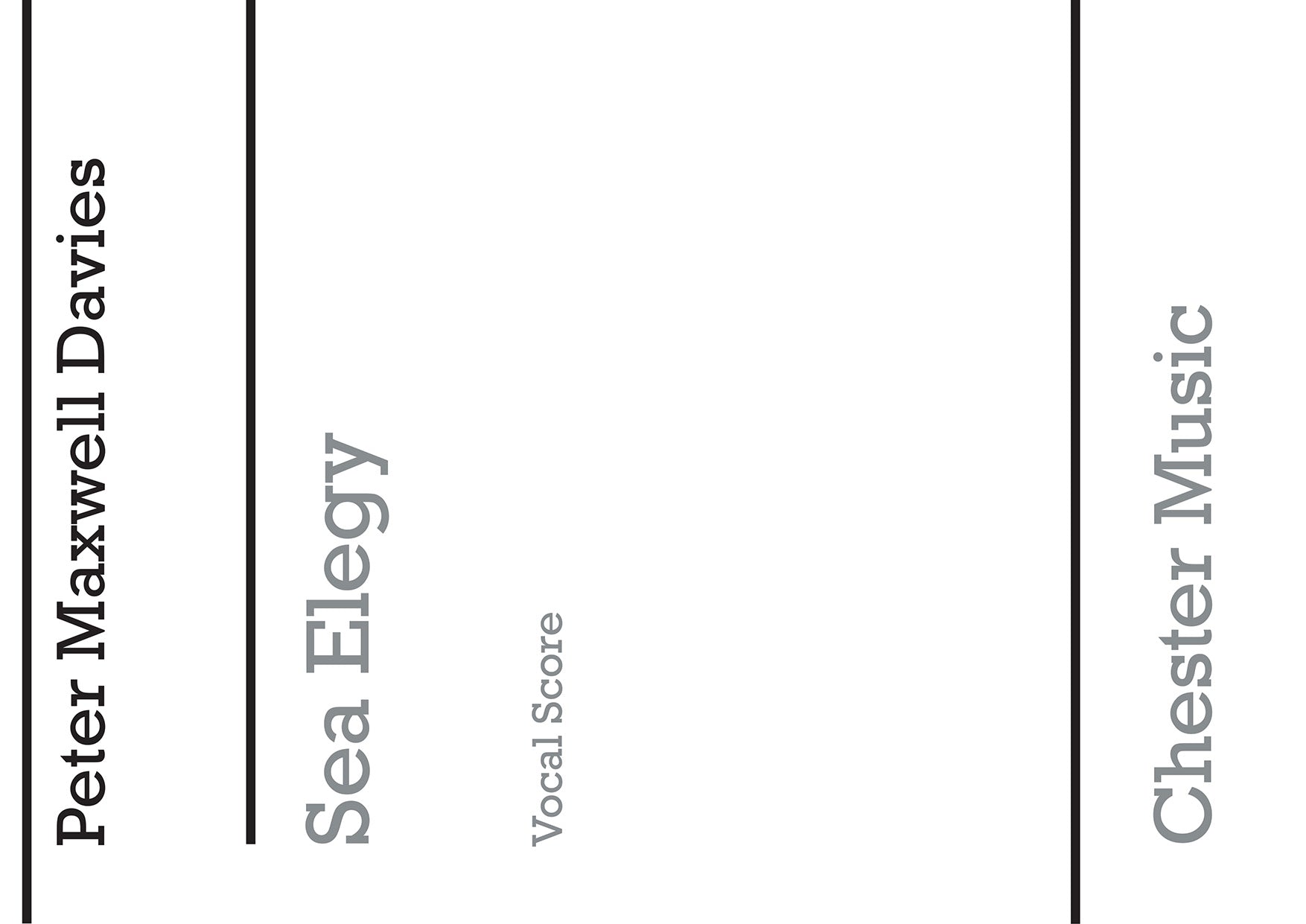 Sea Elegy de Peter Maxwell Davies, Partie séparée pour soloists et SATB et Piano