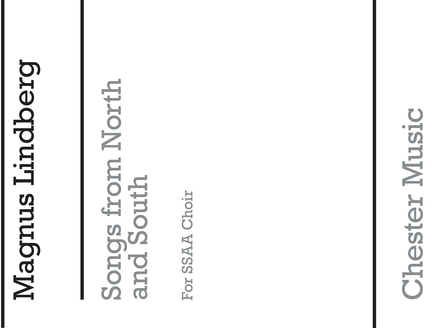 Songs From North And South de Magnus Lindberg, Réduction pour piano pour sSAA