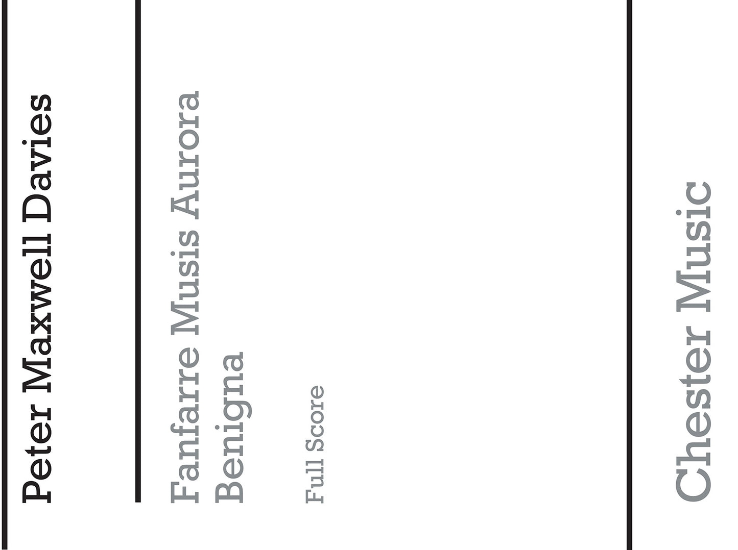 Fanfare Musis Aurora Benigna de Peter Maxwell Davies, Partition pour trompette et Cor et Trombone