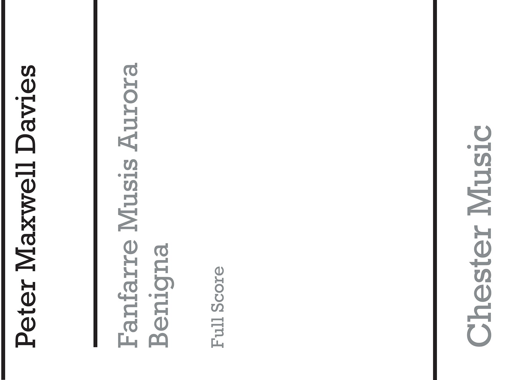 Fanfare Musis Aurora Benigna de Peter Maxwell Davies, Partition pour trompette et Cor et Trombone