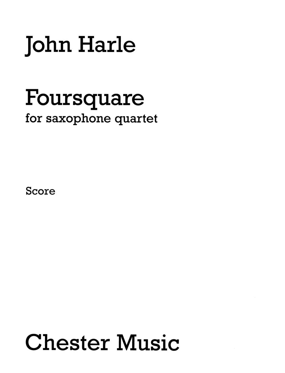 Foursquare de John Harle, Livre pour quatuor de saxophones