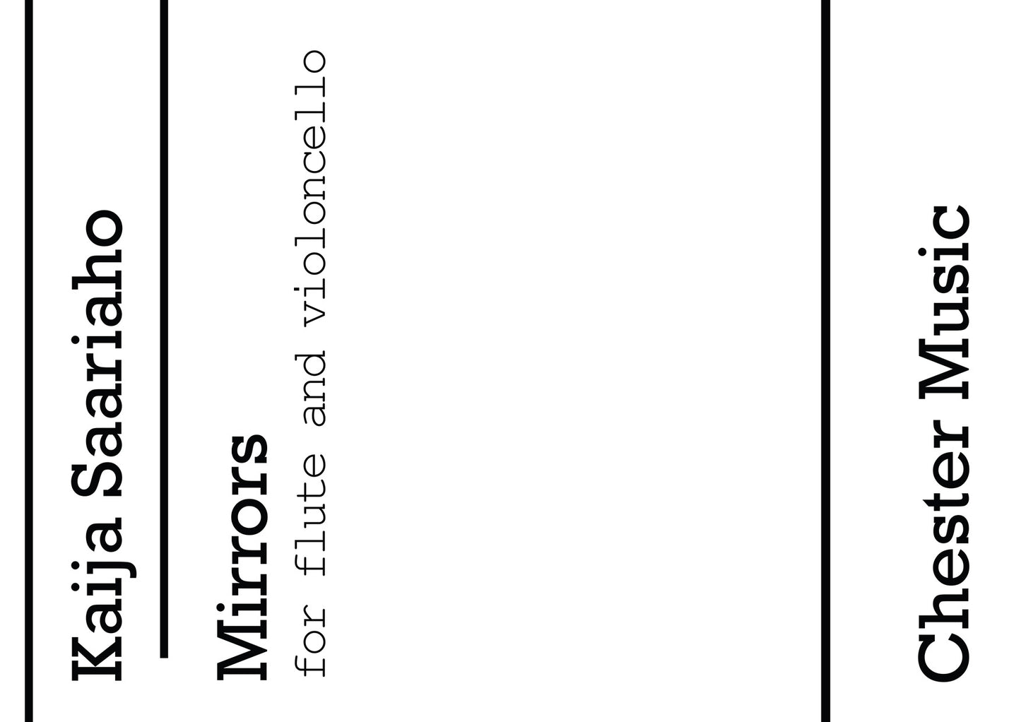 Mirrors For Flute And Cello de Kaija Saariaho, Livre pour flûte et Violoncelle