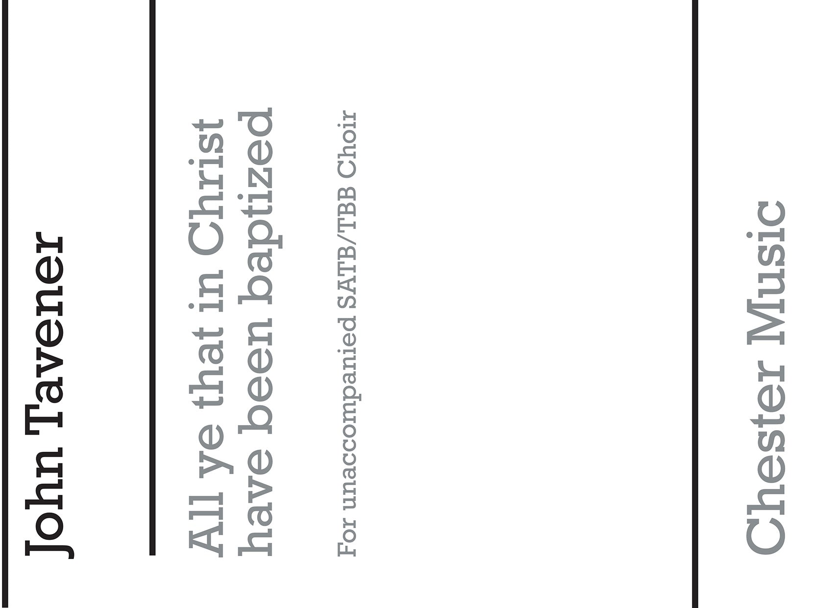 All Ye That In Christ Have Been Baptized de John Tavener, Partition chorale pour men's Voices et SATB