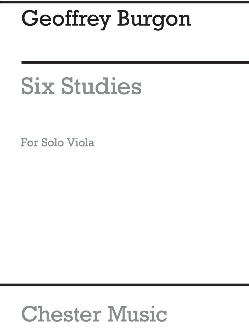 Six Studies For Cello Arranged For Solo Viola de Geoffrey Burgon, Livre pour alto