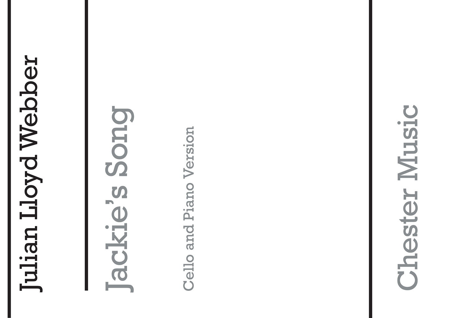 Jackie's Song de Julian Lloyd Webber, Livre pour violoncelle et Piano