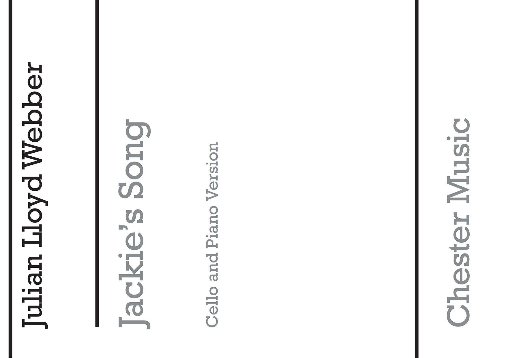 Jackie's Song de Julian Lloyd Webber, Livre pour violoncelle et Piano