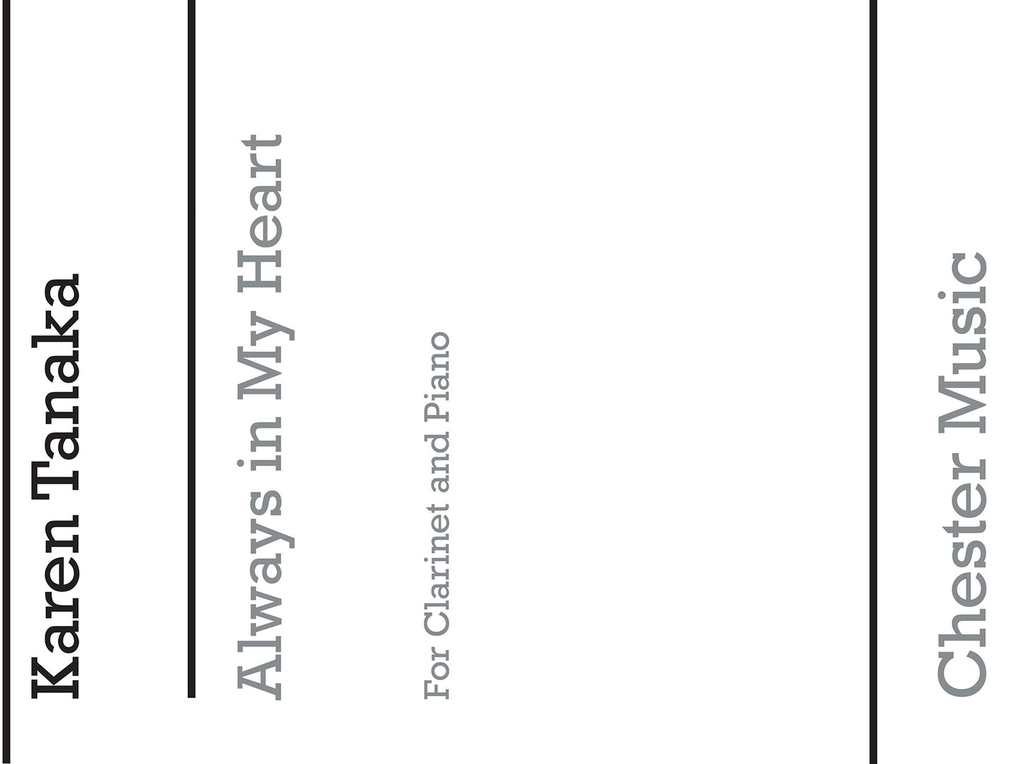 Always In My Heart de Karen Tanaka, Livre pour clarinette et Piano