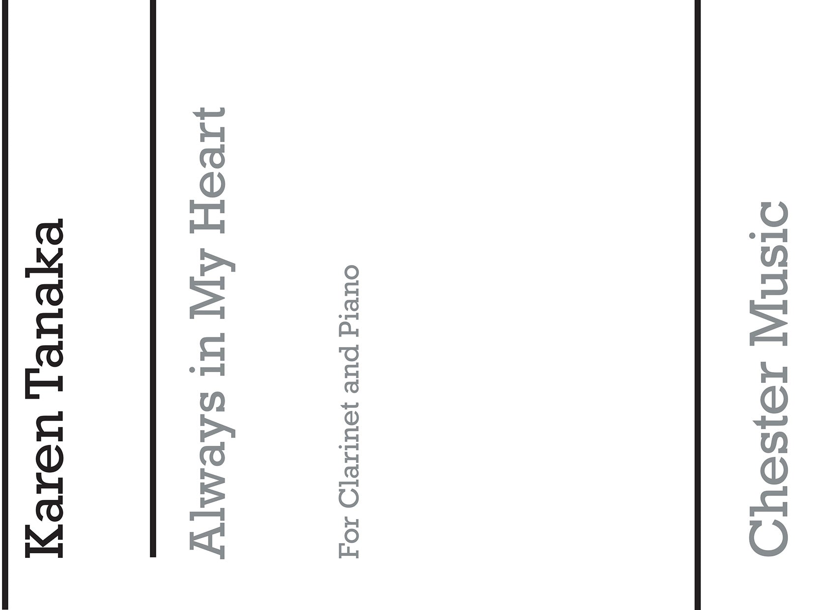 Always In My Heart de Karen Tanaka, Livre pour clarinette et Piano