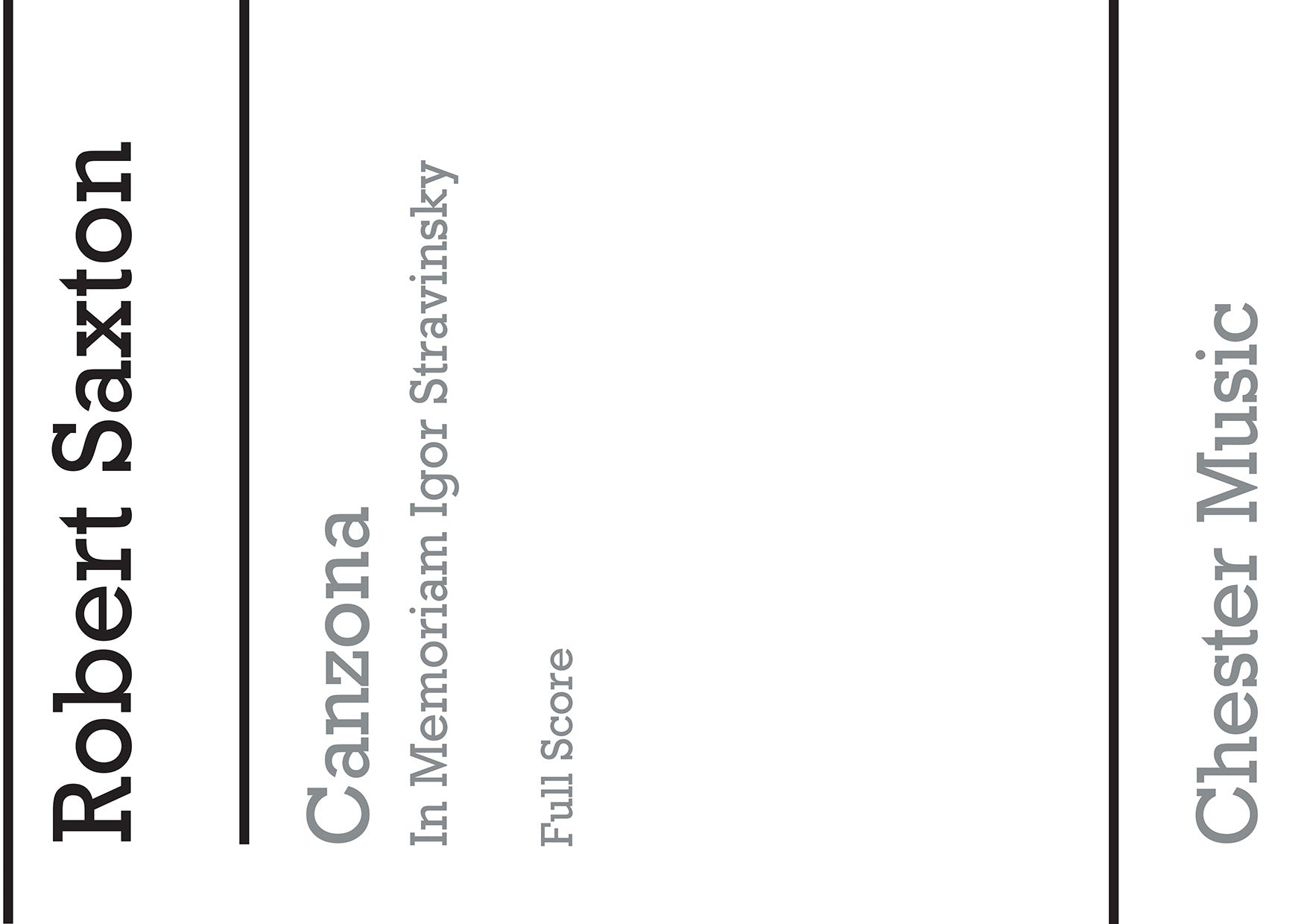 Canzona In Memoriam Igor Stravinsky (Full Score) de Robert Saxton, Partition pour ensemble de chambre
