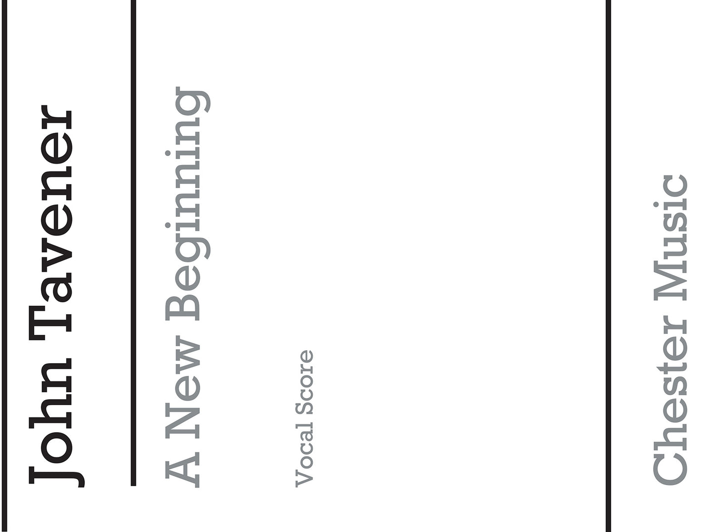 A New Beginning de John Tavener, Partition chorale pour voix de soprano et SATB et Piano