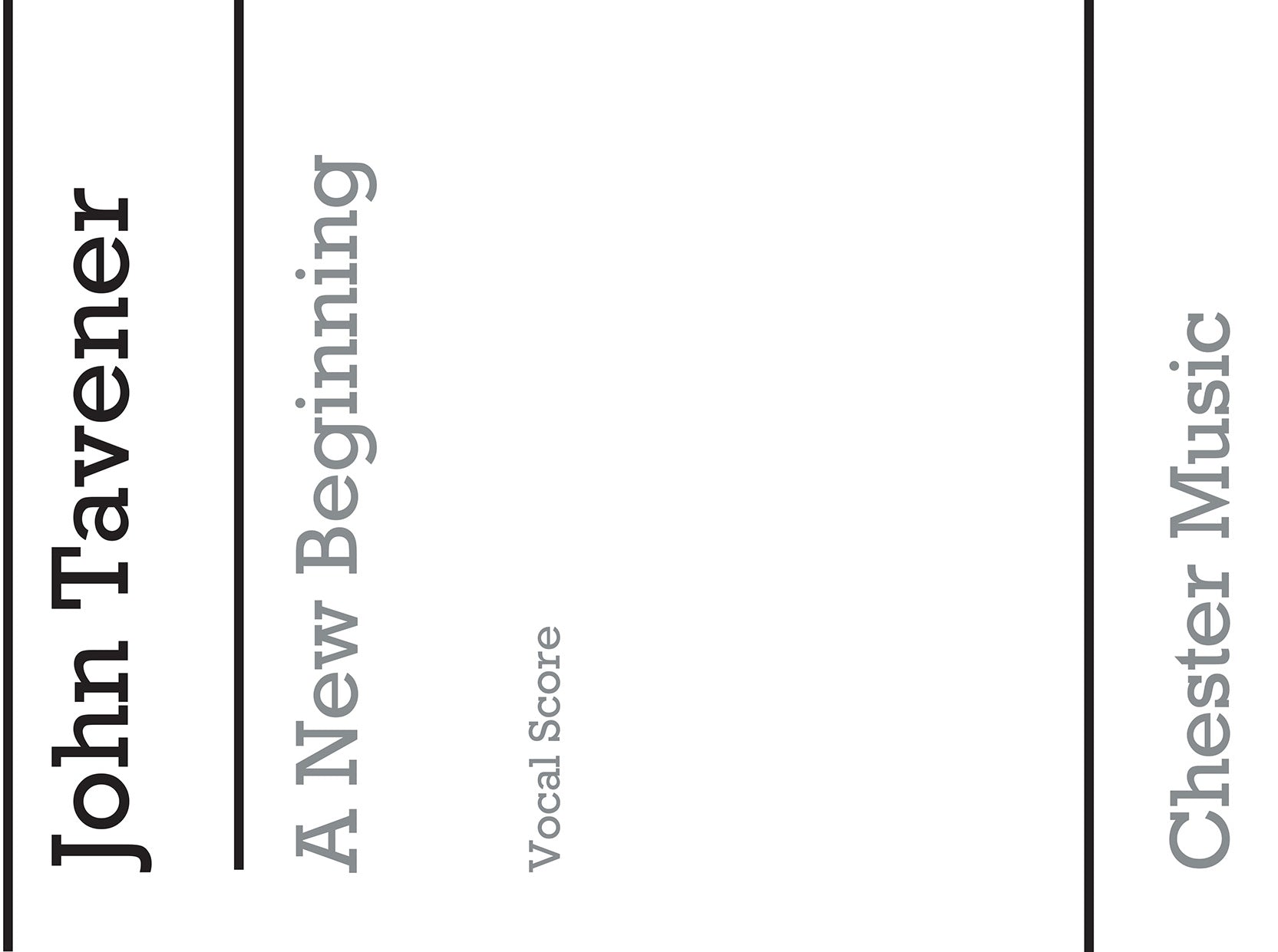 A New Beginning de John Tavener, Partition chorale pour voix de soprano et SATB et Piano