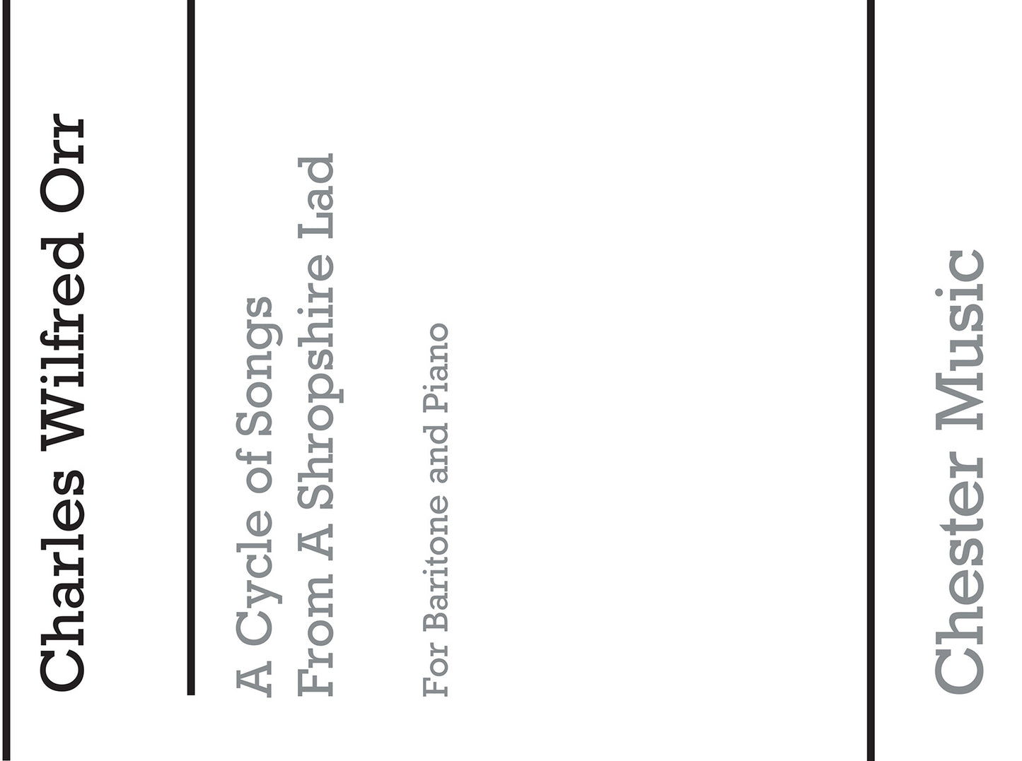 Song Cycle From 'A Shropshire Lad' de Charles Wilfred Orr, Livre pour voix de baryton et Piano