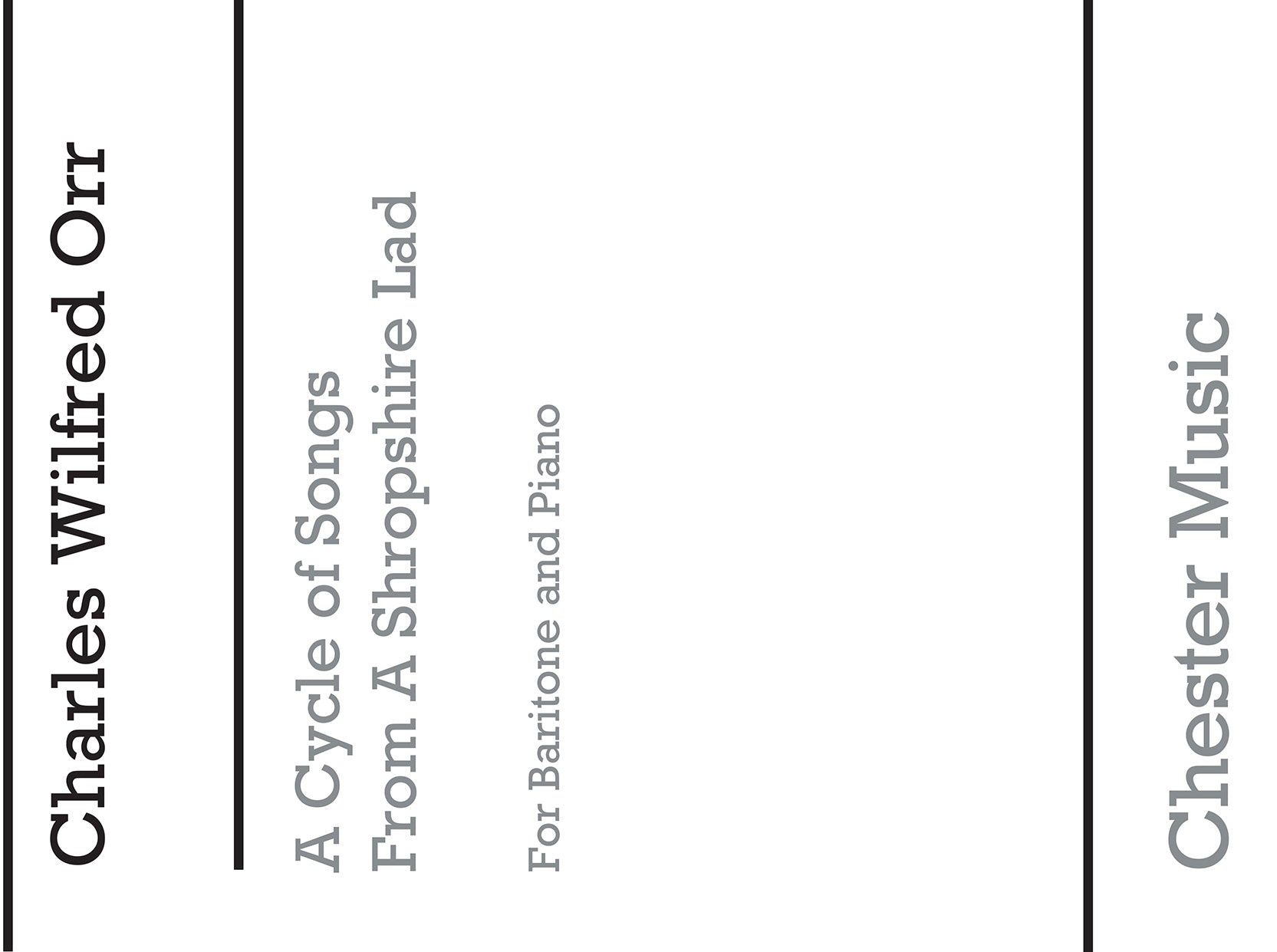 Song Cycle From 'A Shropshire Lad' de Charles Wilfred Orr, Livre pour voix de baryton et Piano