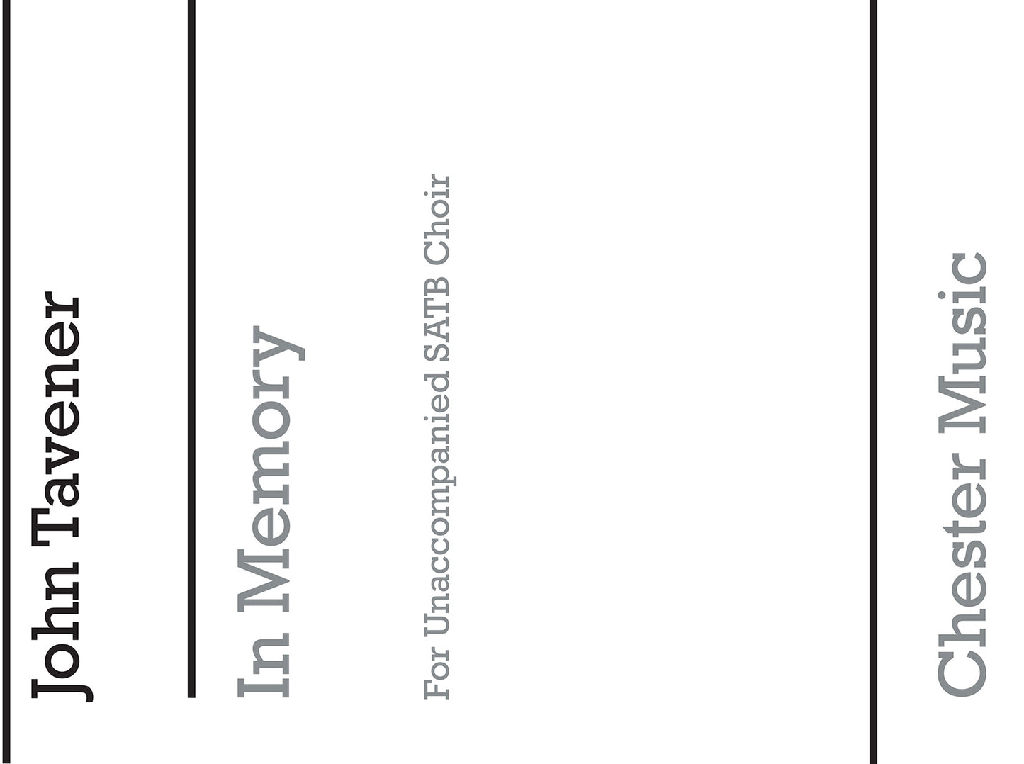 In Memory de John Tavener, Partition chorale pour sATB