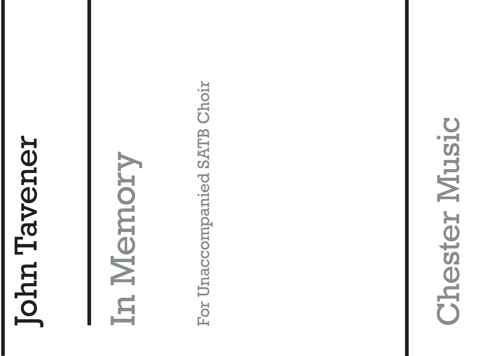 In Memory de John Tavener, Partition chorale pour sATB
