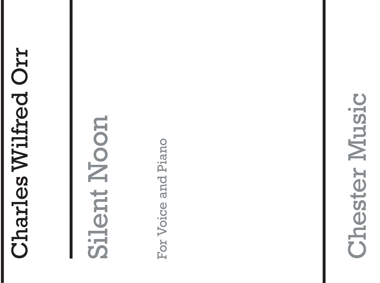 Silent Noon for Voice and Piano de Charles Wilfred Orr, Livre pour voix et Piano
