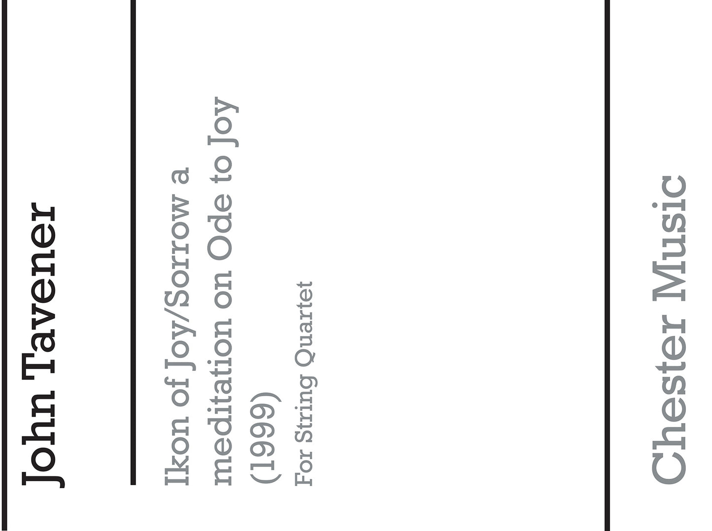 Ikon Of Joy/Sorrow de John Tavener, Partition + parties pour quatuor à cordes