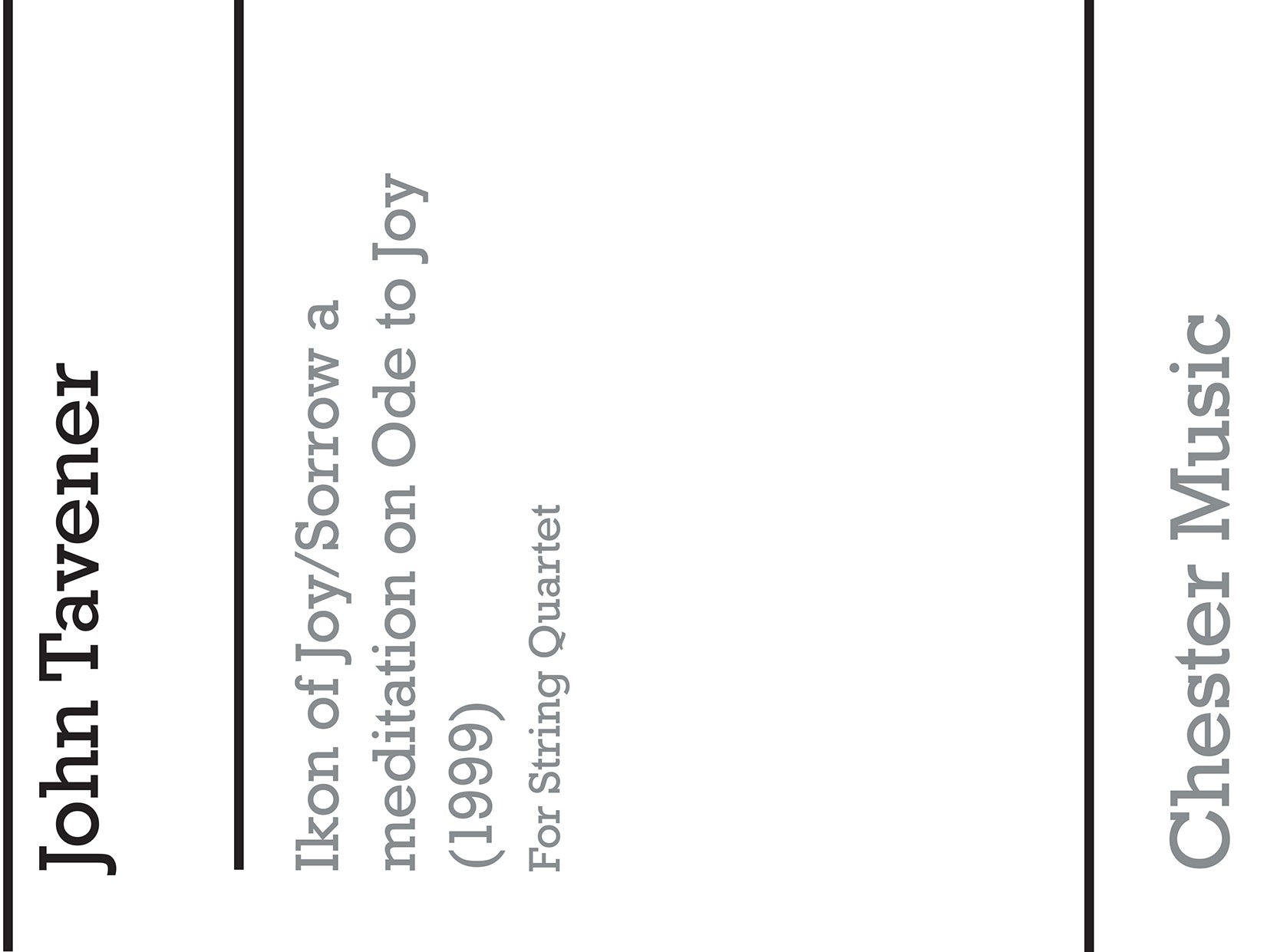 Ikon Of Joy/Sorrow de John Tavener, Partition + parties pour quatuor à cordes