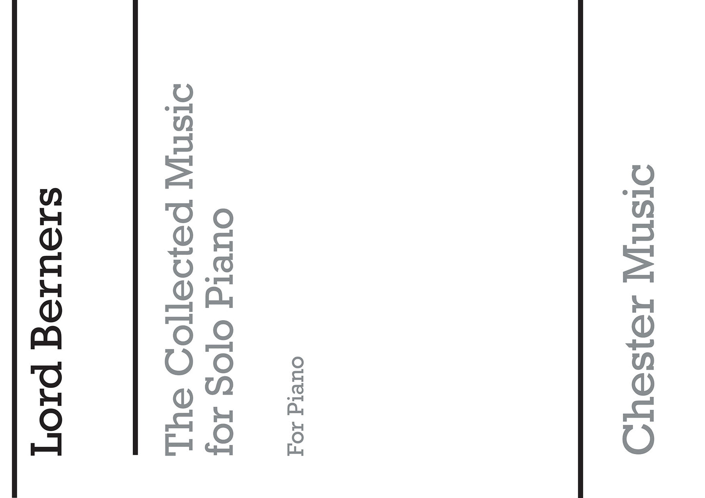 The Collected Music For Solo Piano de Lord Berners, Livre pour piano