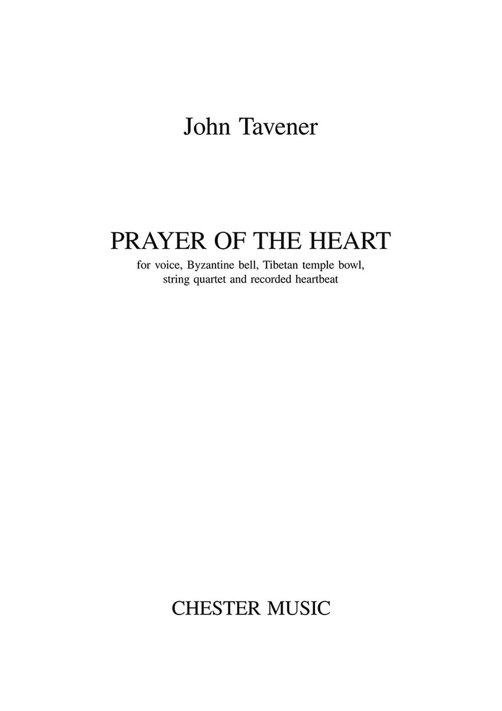 Prayer Of The Heart de John Tavener, Partition pour ensemble à cordes et Vocal