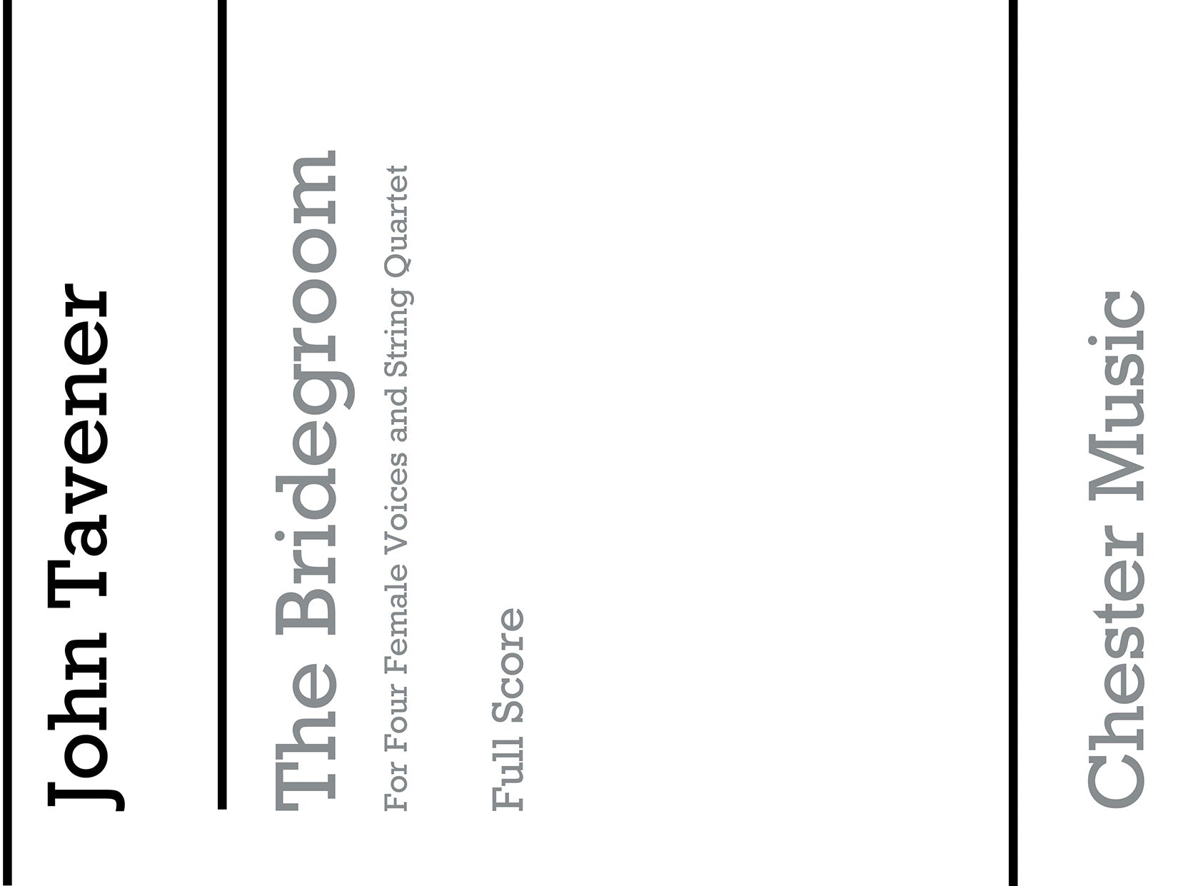 The Bridegroom (Score/Vocal Score) de John Tavener, Partition pour vocal et Quatuor à cordes