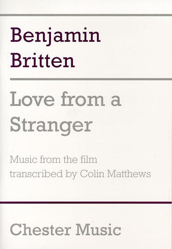 Love From A Stranger de Benjamin Britten, Partition pour orchestre