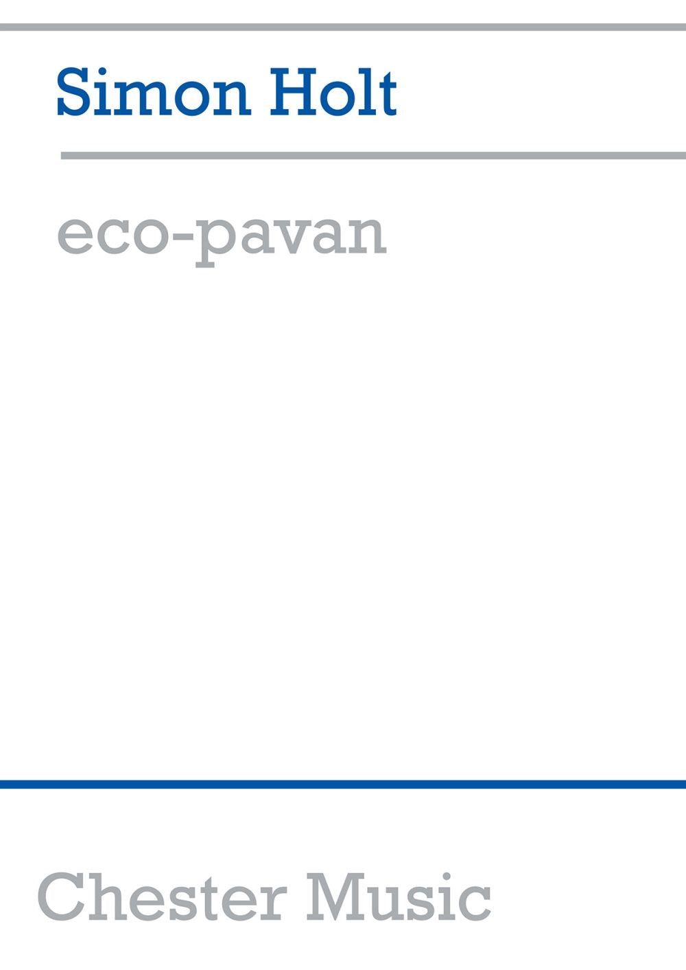 Eco-Pavan de Simon Holt, Partition d'étude pour piano et Ensemble de chambre