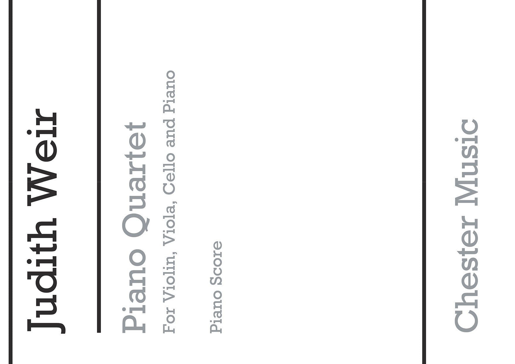 Piano Quartet (Piano Score) de Judith Weir, Partition pour quatuor avec piano