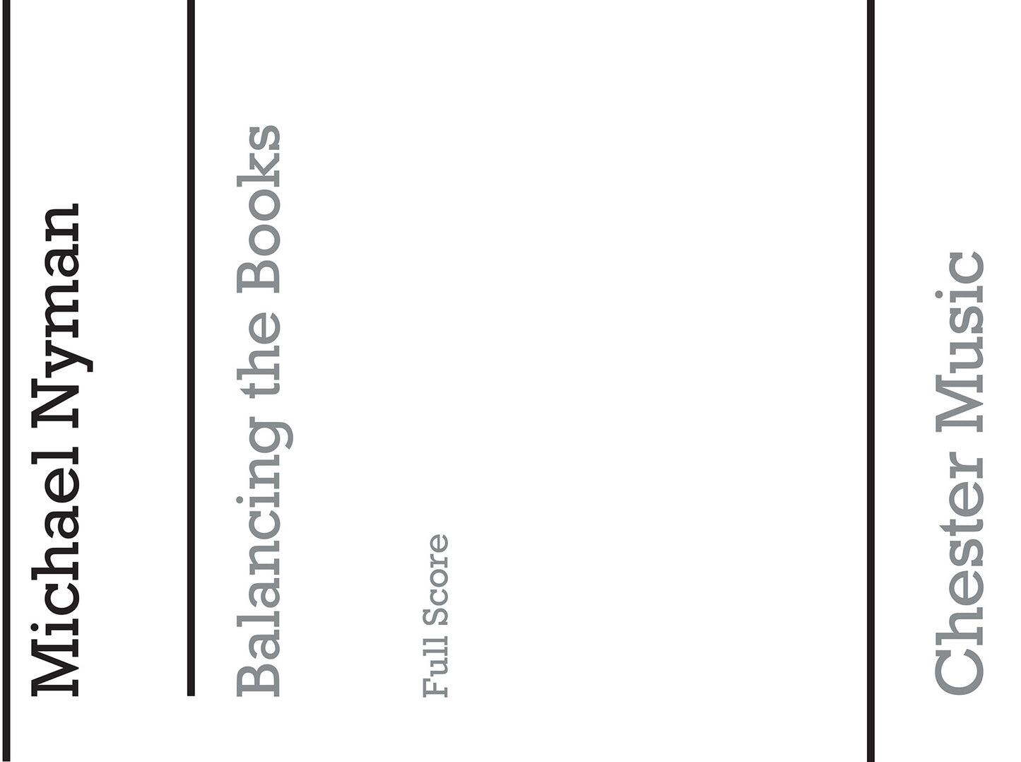 Balancing The Books de Michael Nyman, Partition chorale pour sATB