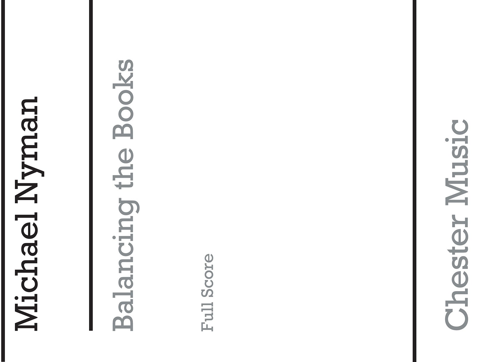 Balancing The Books de Michael Nyman, Partition chorale pour sATB