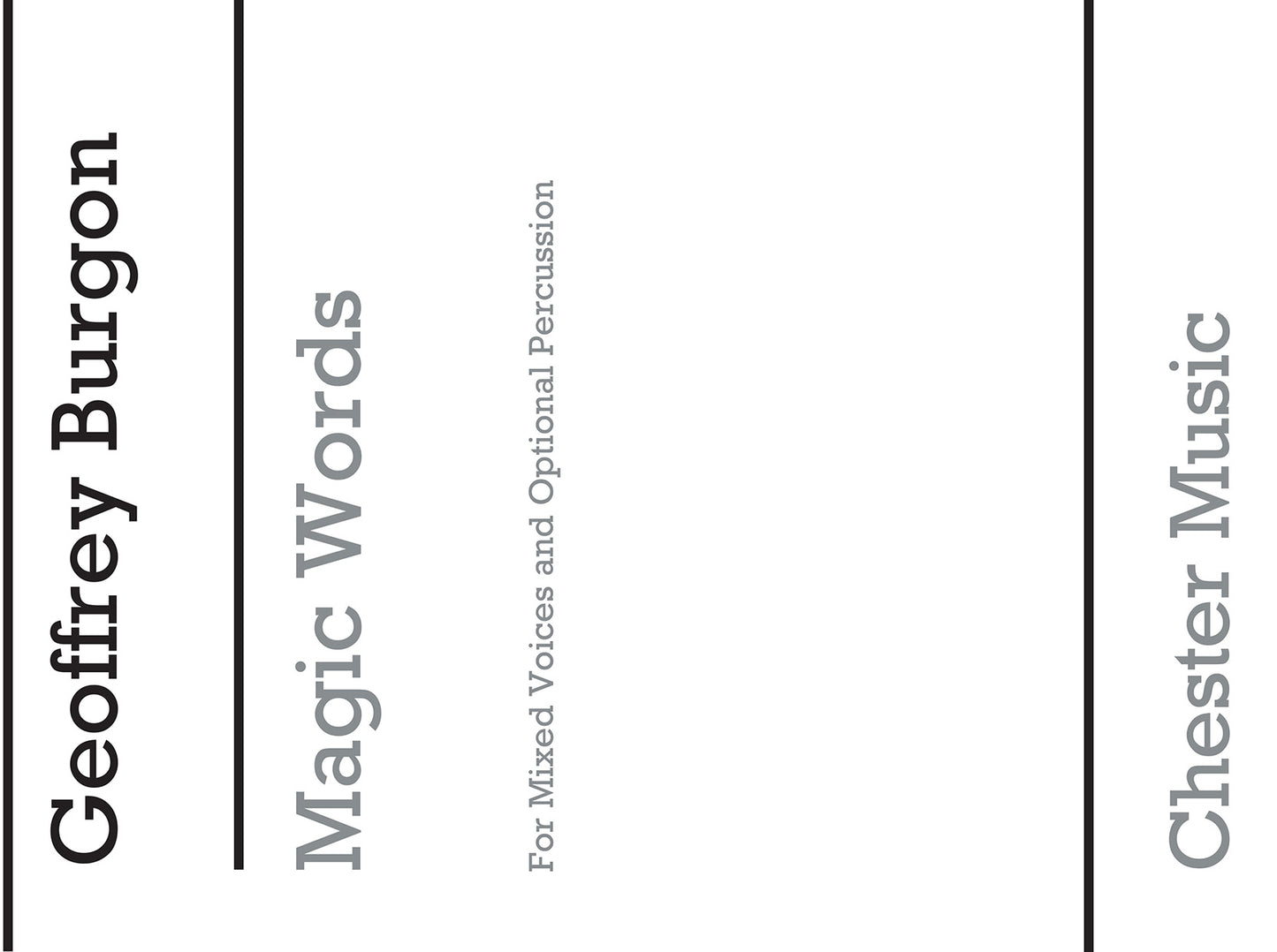 Magic Words de Geoffrey Burgon, Livre pour sATB et Percussion