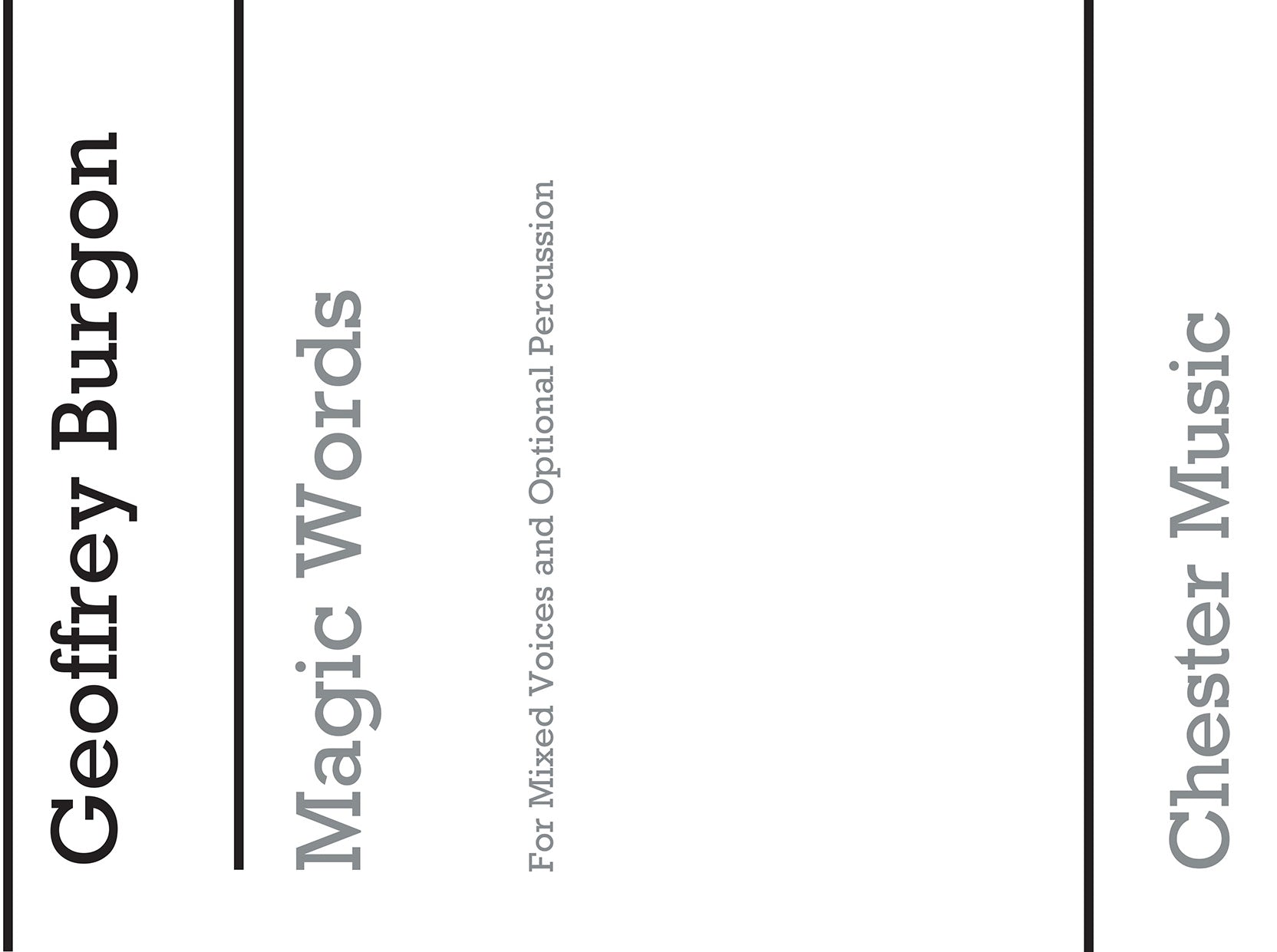 Magic Words de Geoffrey Burgon, Livre pour sATB et Percussion