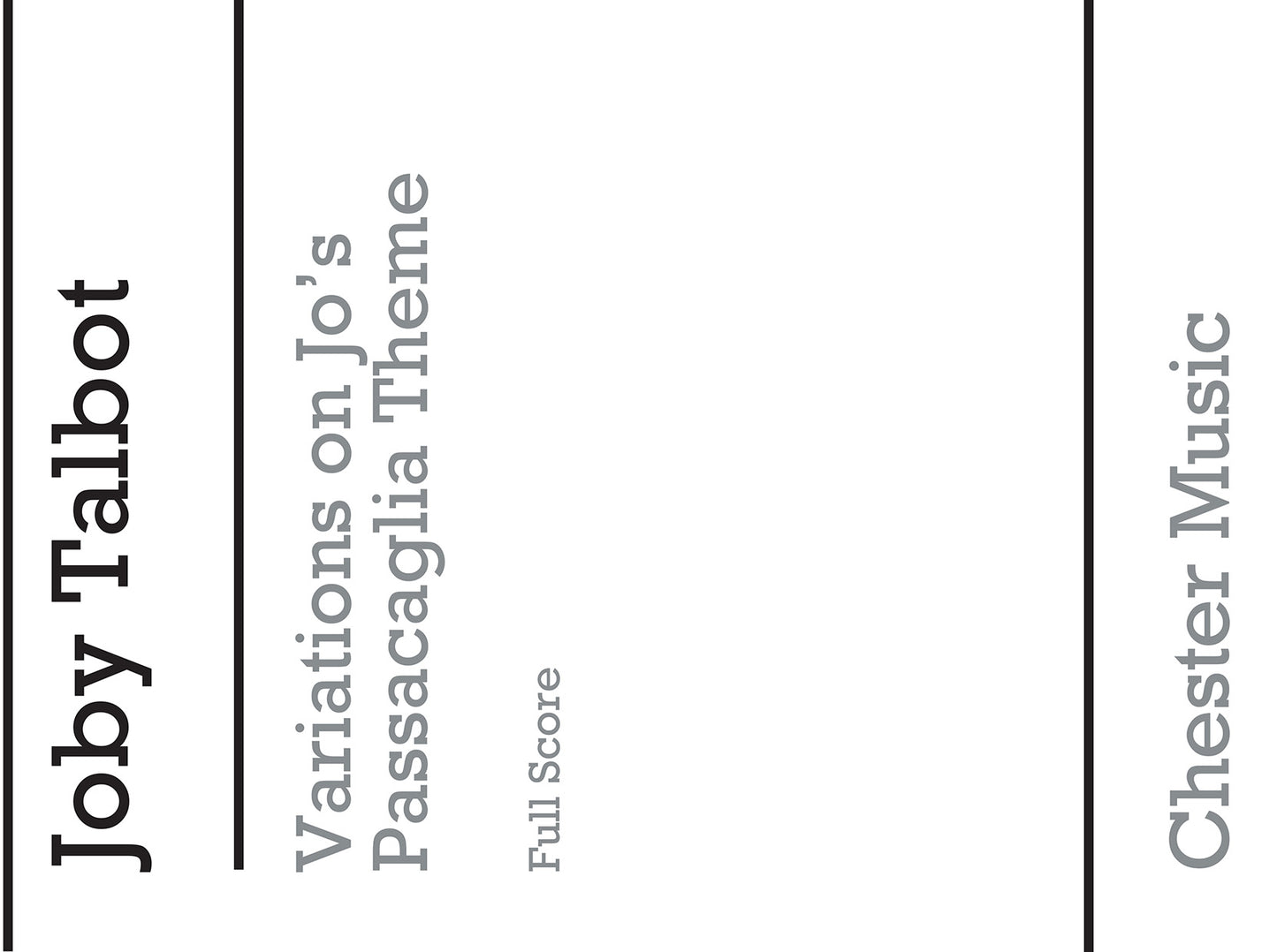 Variations On Jo's Passacaglia Theme for Organ de Joby Talbot, Livre pour orgue